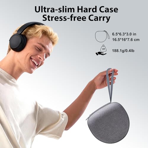 Image of Headphone Headset Case for JLab JBuds Lux ANC /JLab Go Lux ANC /Beats /JBL /TOZO /BERIBES /Picun /KVIDIO Noise Cancelling Over-Ear Foldable Headphone (Gray)