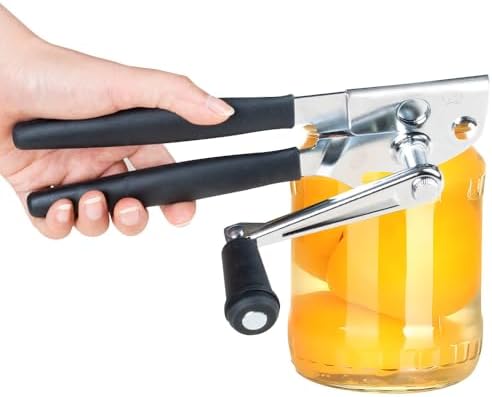 Manual Heavy Duty Can Openers,Crank Swing Away Commercial Large Can Opener with Long Handle Can Opener for Seniors,Black