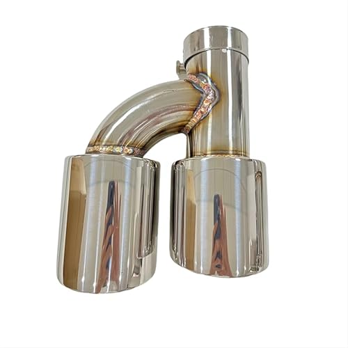 Tuyau d'échappement en H acier inoxydable silencieux embout gauche 60-89 mm