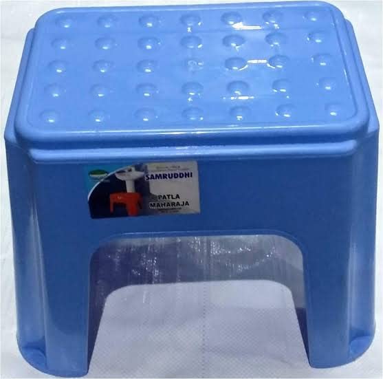 AADB International Samruddhi Presence Strong and Durable Bathroom Stool|Anti-Slip Bathing Stool for Home | Bedroom |Portable, Strong Bearing Capacity Plastic Patla Unbreakable Stool, 25 x 25 Cm, Blue