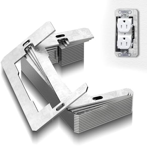 Wall Plate Spacers 15 Pcs, Flush Fit Device Level Plate for Wall Outlets Repair and Loose Fix, Wall Plate Leveler Spacer Shims to Support Switches, Receptacles from Being Pushed Back, Metal