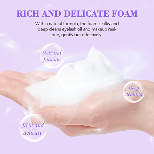 Lash Shampoo Eyelash Extension Shampoo Lash Extension Cleanser Lash Foam Cleanser Eyelid Cleanser For Eyelash Care Makeup Remover, Paraben & Sulfate Free For Salon And Home Use (Lavender 600Ml) #TOP4