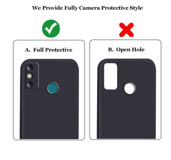 Image of A rtistque Liquid TPU Silicone Matte Shockproof Flexible with Camera Protection Soft Back Cover Case for Tecno Spark Go 2020 - Black