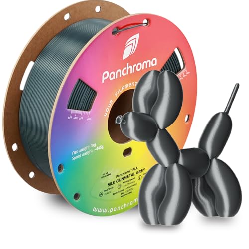 Image of Polymaker Panchroma Silk PLA Filament 1.75mm, 1kg, Gunmetal Grey | Neatly Wound, High-Gloss Finish PLA, Easy Print & Smooth Feeding, Compatible with Bambu Lab & Most 3D Printers