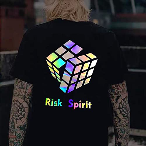 Image of Holographic Heat Transfer Vinyl Silver Rainbow HTV Vinyl Rolls 12 inch x 6 feet Iron On Vinyl for T-Shirts DIY Design, Silhouette Cameo & Heat Press Machine