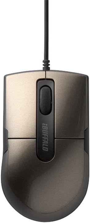 バッファロー Buffalo BSMBU26SSBW Wired Blue LED Mouse, Quiet, 3 Buttons, Small, Brown