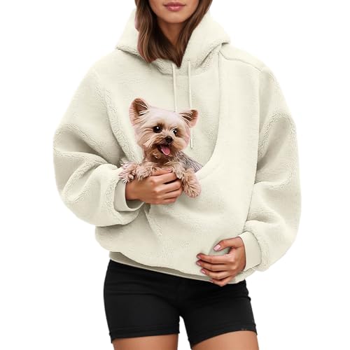 Pet Pouch Hoodie Women Pet Pocket Hoodie with Dog Pouch Hooded Sweatshirt - image 1