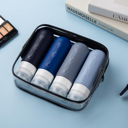Image of Gemice Travel Bottles - TSA Approved 3oz Containers, BPA Free, Leak Proof, Refillable Liquid Travel Accessories for Shampoo, Lotion, Soap