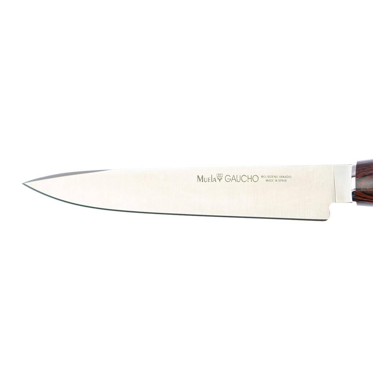 LO TRINCO YO Muela Cuchillo GAUCHO-16R hoja de acero MoVa de 16 cm y empuñadura de madera de coral para Caza, Pesca, Supervivencia y Bushcraft
