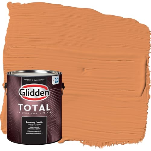 Glidden Total 1 gal. Carrot Cake/Orange Flat Exterior Paint with Primer