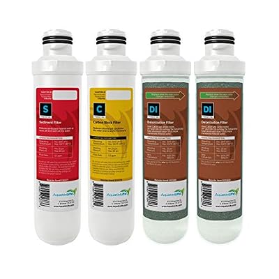 Aquatic Life Twist-In Sediment Filter, Carbon Block Filter and Deionization Filter Replacement Cartridges for RO/DI Reverse Osmosis Water Filtration System, Value Pack