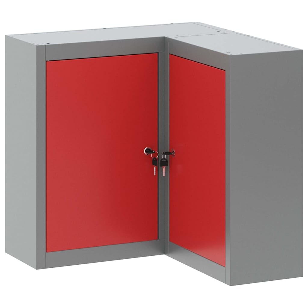 Genérico Armario de Herramientas con Estante Rojo y Gris 55 x 55 x 55 cm,Bricolaje,Accesorios de Bricolaje,Organización y Almacenamiento de Herramientas,Armarios para herramientas-4103468