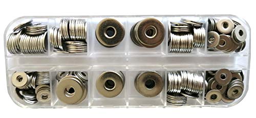 Persberg 300pcs Back_up Rivets Washers Assortment kit, Multiple Stainless Steel Sizes Washers for using by Rivets 1/8" 5/32" 3/16", 120-28
