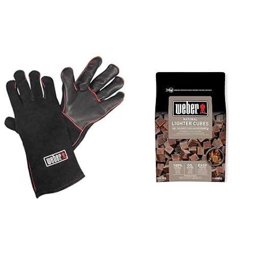 Weber Gants de Protection noir barbecue charbon avec cubes allume-feux lot 48