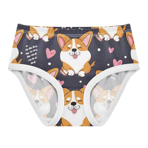 Cute Cartoon Corgi Dogs Dark Toddler Underwear Custom 2t Cotton Cute Panties Girl Fancy Briefs Undies Kids