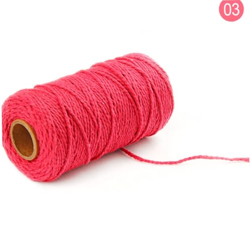Cuerda de algodón para camping y manualidades creativas con rollos trenzados de colores 7