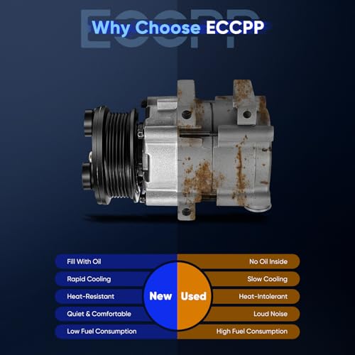 Image of ECCPP AC Compressor for Ford for F-150 for F-250 for F-350 5.4L 1997-2001 | for Ford for F-350 for F-450 Super Duty 6.0L 2003-2007 for Ford F53 6.8L 2000-2001 Fast Cooling AC Compressor with Clutch