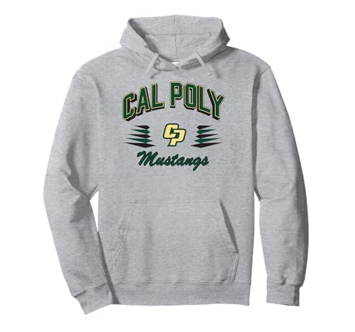 Cal Poly Mustangs Retro Diamond Gray Officially Licensed Pullover Hoodie