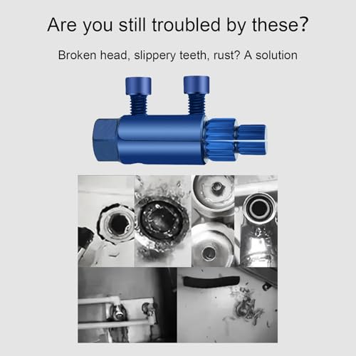 KSOPUERT Verbesserter verstellbarer Schraubenausdreher – Werkzeug zum Entfernen von umgekehrten Nuten, abisoliertes Wasserhahn-Entfernungswerkzeug für 1,27 cm (DN15), 1,9 cm (DN20), 1 Zoll (DN25