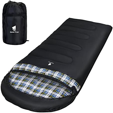 GEERTOP Sac de Couchage Adulte XXL 220 x 110cm, Sac de Couchage H...