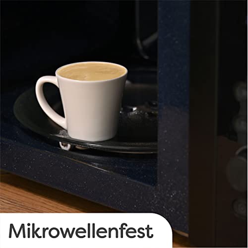 Cosumy Espressotassen Weiß Keramik 6er Set - Mit Untertassen - Stapelbares Design - Hält Lange Warm - Geschenkbox - 70ml