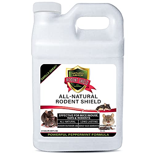Peppermint Repellent for Mice/Mouse, Rats & Rodents. Natural Spray for Indoor & Outdoor Use. Natural Armor Rodent Shield. 320 Fl Oz (2.5 Gallons)