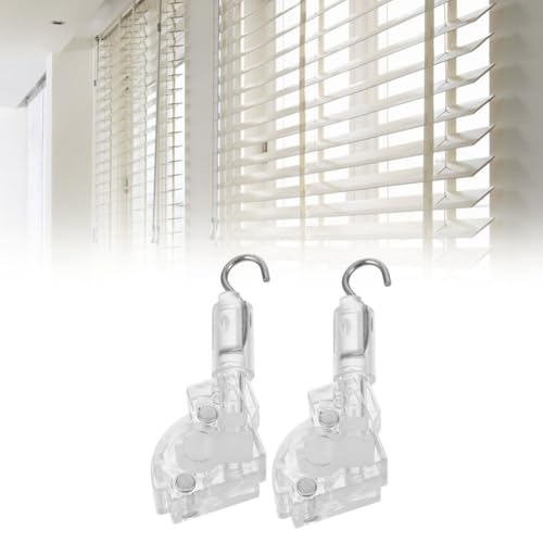 Moliuoly 2 unidades de mecanismo de inclinación para persianas metálicas con conectores de engranaje en forma de D, riel de cortina de doble uso, montaje en techo y pared, barra deslizante