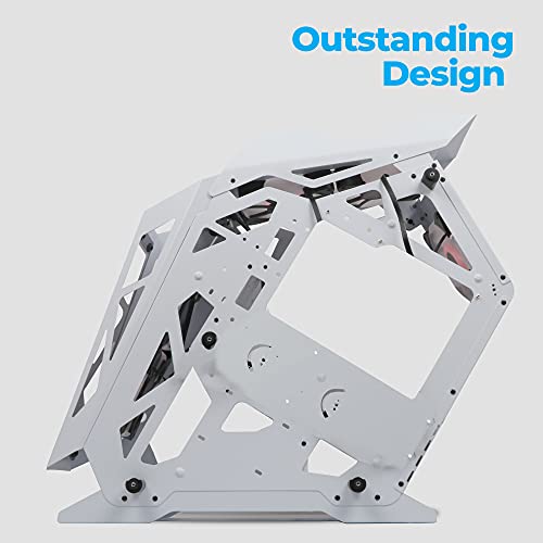 Image of ZEBRONICS ZEB-947W Valhalla computer case /Gaming Chassis, Supports Micro ATX Motherboard, RGB Sync Support, AIO Cooler, Dual 120mm RGB Cooling Fans, Tempered Glass Side Panel, Acrylic Front Panel (White)