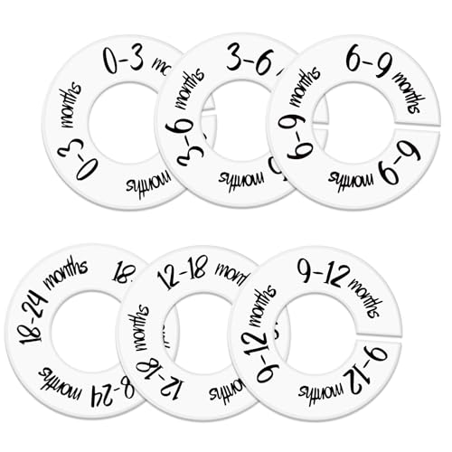 Image of Lusofie Baby Closet Dividers 6PCS Unisex Baby Closet Organizer, Baby Hangers with Size Dividers for From Newborn to 24 Months, Baby Clothes Dividers for Closet Fits 1.6" Rod