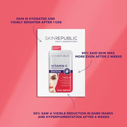 Skin Republic Vitamin C Brightening Sheet Face Mask | Helps brighten and even skin tone | For a Radiant Complexion (Pack of 1) - Image 4