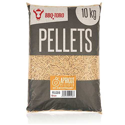 BBQ-Toro Pellets para Barbacoa de 100% Madera de Albaricoque | 10 kg | Pellets de Albaricoque para Barbacoa, Ahumador, Horno de Pizza de Pellets y Sistemas de Calefacción | Pellets de Madera
