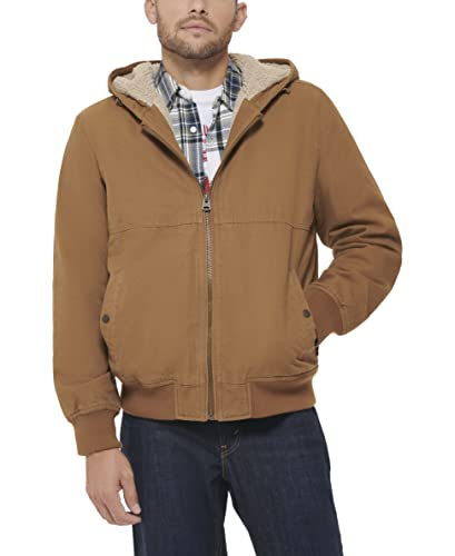 Image of Levi's mens Workwear Cotton Canvas Hoody Bomber Jacket (Regular & Big & Tall Sizes)