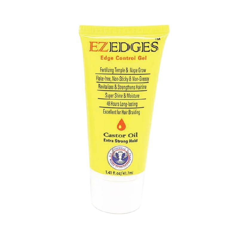 EZEDGES EDGE CONTROL GEL Extra Strong Hold (Castor Oil), 1.41 oz.