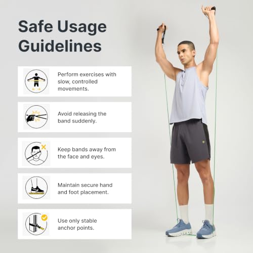 Image of CULT Resistance Tube with Foam Handles, Door Anchor for Exercise & Stretching | Suitable in Home & Gym Workout for Men & Women | Heavy-Duty Toning Band (Green, Heavy Resistance 20-25 Kg)