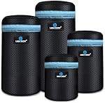 lightdow 4 Sizes Camera Lens Case Set, Thick Lens Case to Protect Camera Lenses, Camera Lens Bag Compatible with Sony Canon Nikon Pentax Olympus Panasonic DSLR Lens