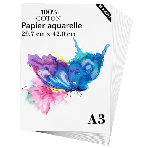 Papier aquarelle A3 300g anti-gondolement en coton pour étudiants