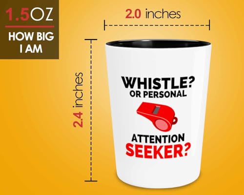 Vaso shot de árbitro fútbol 1.5 oz diseño silbato miniatura 5
