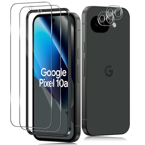 TUTUO Schutzfolie für Google Pixel 10A für Panzerglas [2+2 Stück] Schutzglas + Kameraschutz mit Rahmen-Installationshilfe 9H Härte HD Klar Folie Anti-Kratzer Anti-Fall Displayschutz