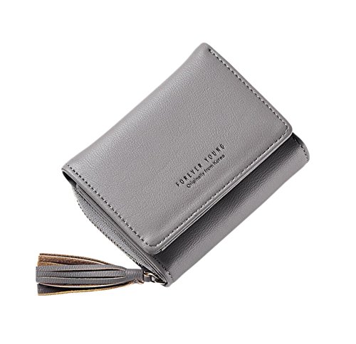Preisvergleich Produktbild Diyafas Damen Quaste Portemonnaie Kurz Brieftasche Kartenhalter Reißverschluss Geldbörse Damen Kleine Clutch Handtasche