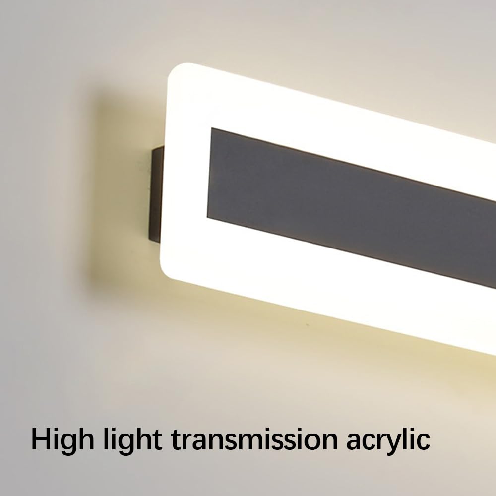 Lámpara de Pared Lineal LED Moderna: Apliques de Metal Negro con Pantalla de Silicona Blanca, iluminación para mesita de Noche, decoración Sencilla de Fondo.