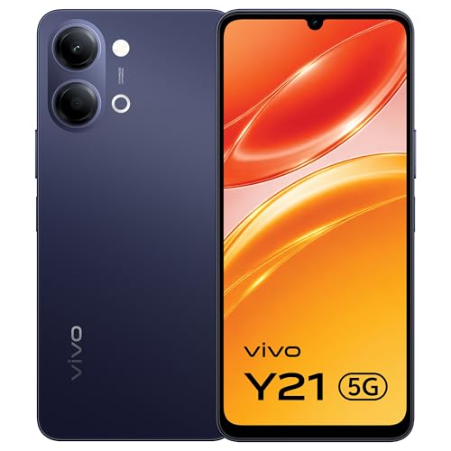 Image of vivo Y21 5G (Midnight Blue, 4GB RAM, 128GB Storage) with No Cost EMI /Additional Exchange Offers