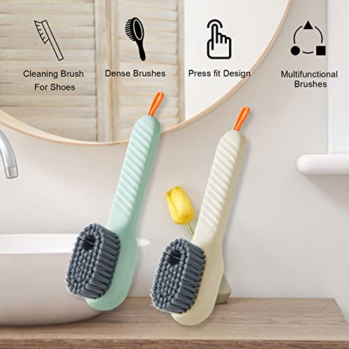 Shoe Brush Multi-Purpose 2 Pieces Household Brush Shoe Cleaning Brush with Detergent Dispenser Cleaning Brush for Shoes Shoe Cleaning Sets Laundry Brush for Clothing and Shoes - Image 8