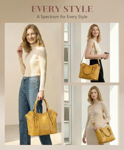 Image of VASCHY Hobo Purse for Women, Two-Strap Set, Easily Converts to Shoulder Bag, Crossbody Bag, or Tote Handbag, Travel Work Bag