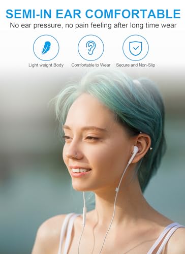 USB C Headphones for iPhone 17 16 15, Wired Earbuds USB C with Microphone & Volume Control, for Apple Headphones Wired, Earphones for iPhone, Android, iPad, Galaxy S25 S24 Ultra, Pixel 9 【2 Packs】 - image 3