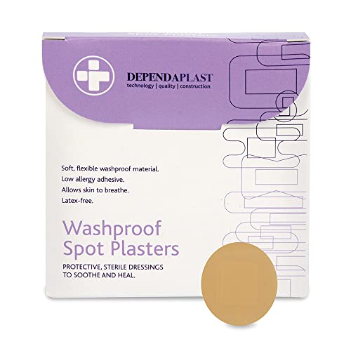 Reliance Medical Dependaplast Lot de 100 pansements anti-taches lavables avec film protecteur, pansements stériles pour apaiser et guérir. Non perforés, acrylique, faible allergie Cover
