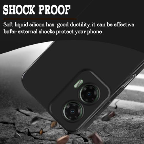 Image of Back Cover for Motorola Moto G35 5G | Full Camera Protection | Premium Liquid Silicon Case | Flexible Bumper Case for Motorola Moto G35 5G (Black)