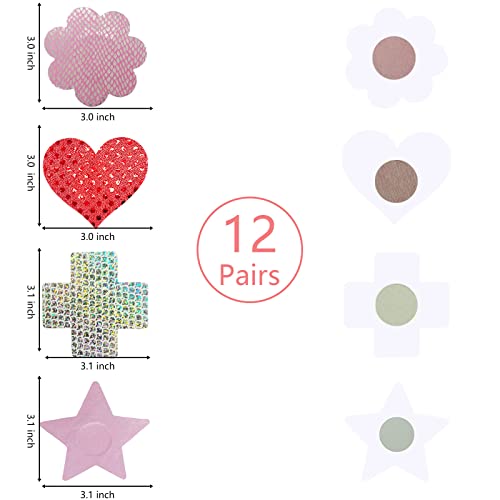 Fjyqop Nipple Covers, Pasties Nipple Stickers With Multi Design, Disposable Sticky Breast Petals, Nipple Covers For Women #TOP3