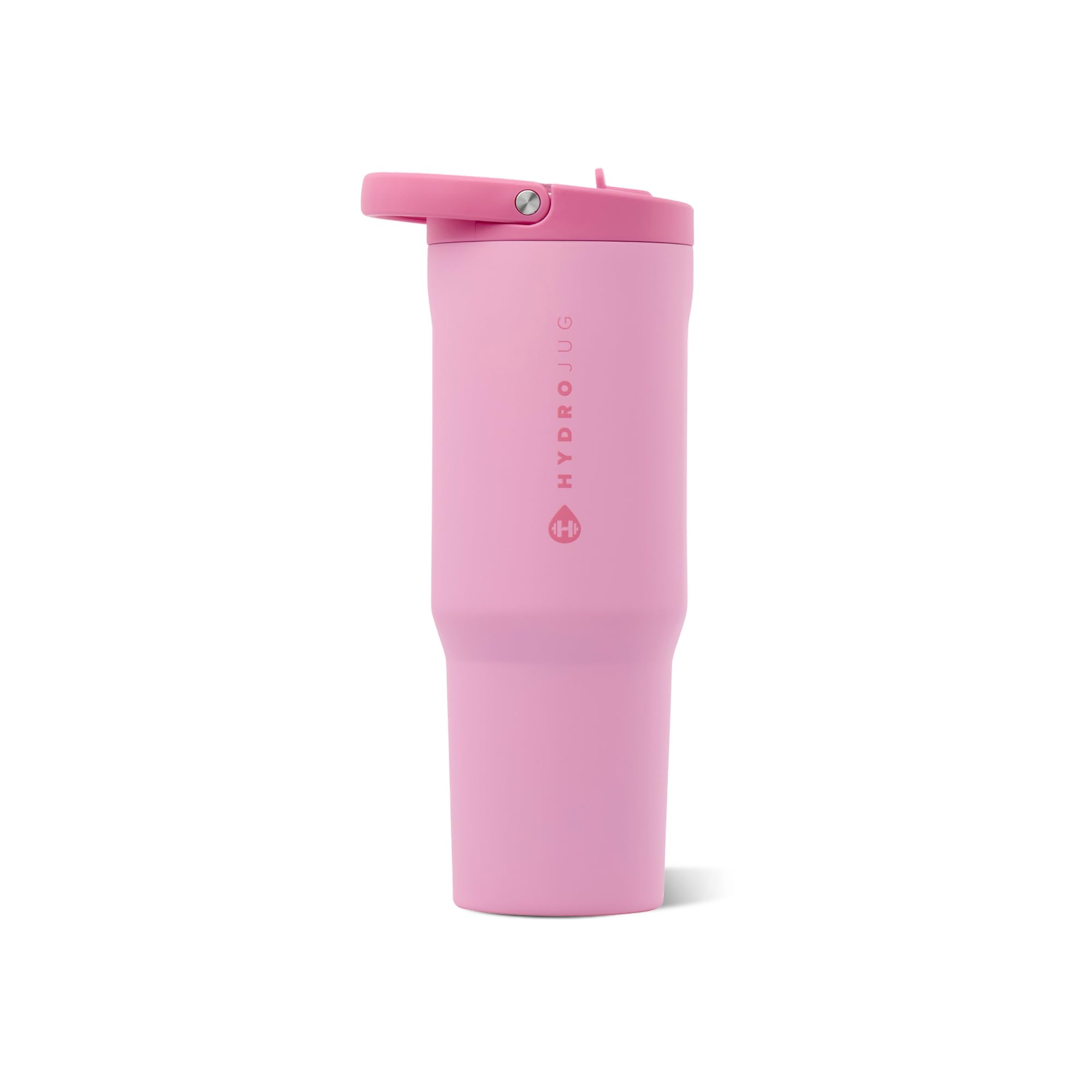 HydroJug Sport 32 oz Insulated Stainless Steel Water Bottle, Petal | Triple wall insulated, circular flip straw, leak-resistant, swivel handle, removable rubber boot, BPA-free, dishwasher safe