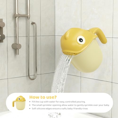 Image of Haus & Kinder Bubbles Baby Bathing Kit (Set of 3) | Rinse Cup, Adjustable Shower Cap & Silicone Shampoo Brush for Newborns & Infants (0-12 Months)