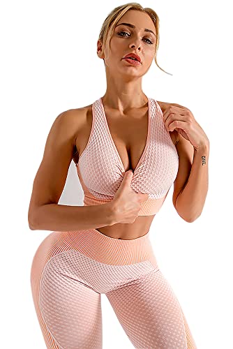 Yetowa Women's 3Pcs Seamless Outfit Workout Sets Gym, Fitness Sports Tracksuit Workout Set Running Clothes Yoga Sportswear #TOP4
